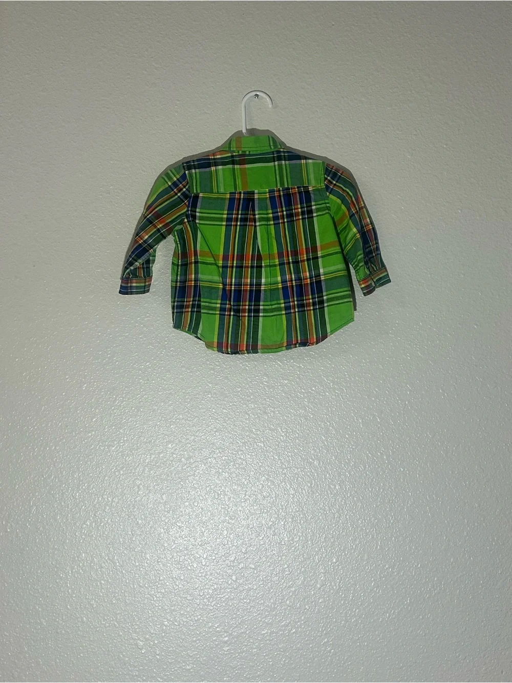 Vintage Ralph Lauren Baby Boys 6M Green Plaid Button Down Shirt